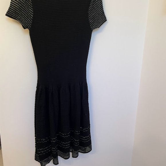 Sandro Rigolade Knit Mini Dress Black Metallic - Picture 10 of 10